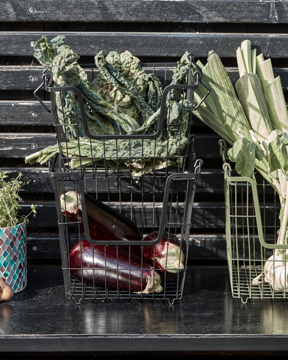 Panier noir mat grand