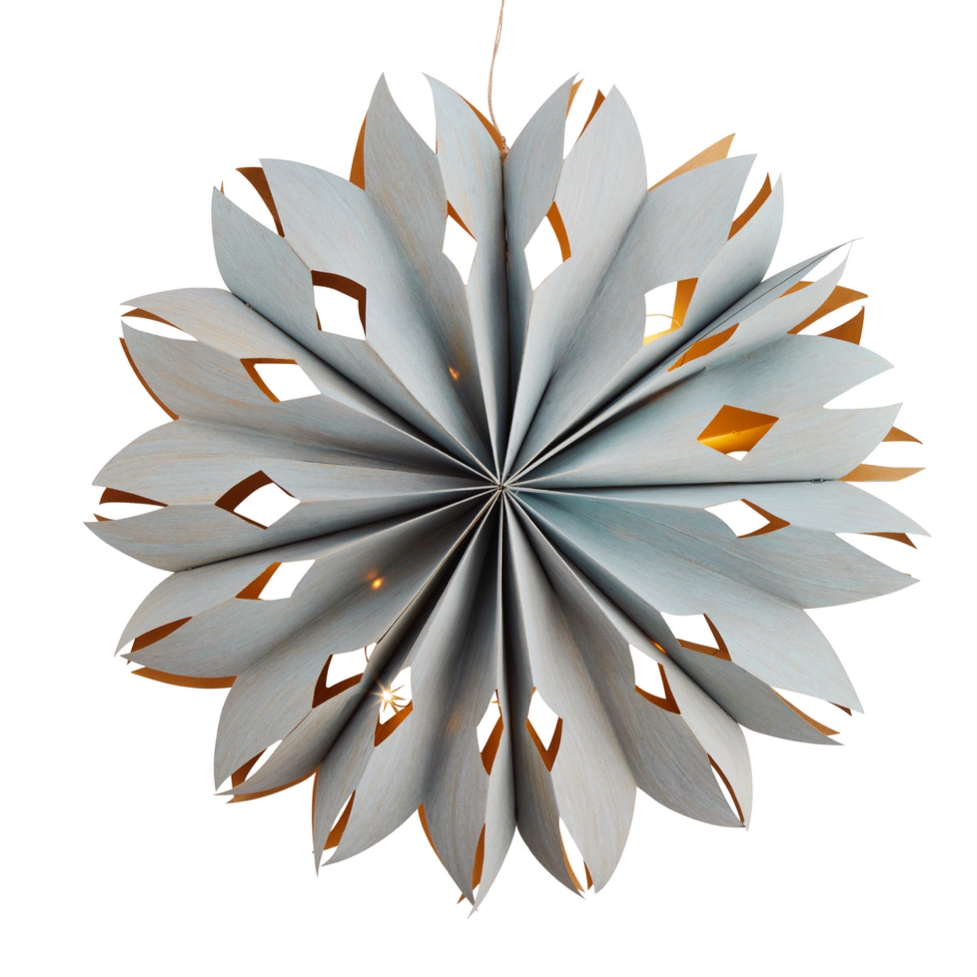 Étoile papier lumineuse 50 cm 15 leds vert d’eau