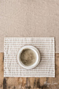 Set de table en lin - rayé en naturel
