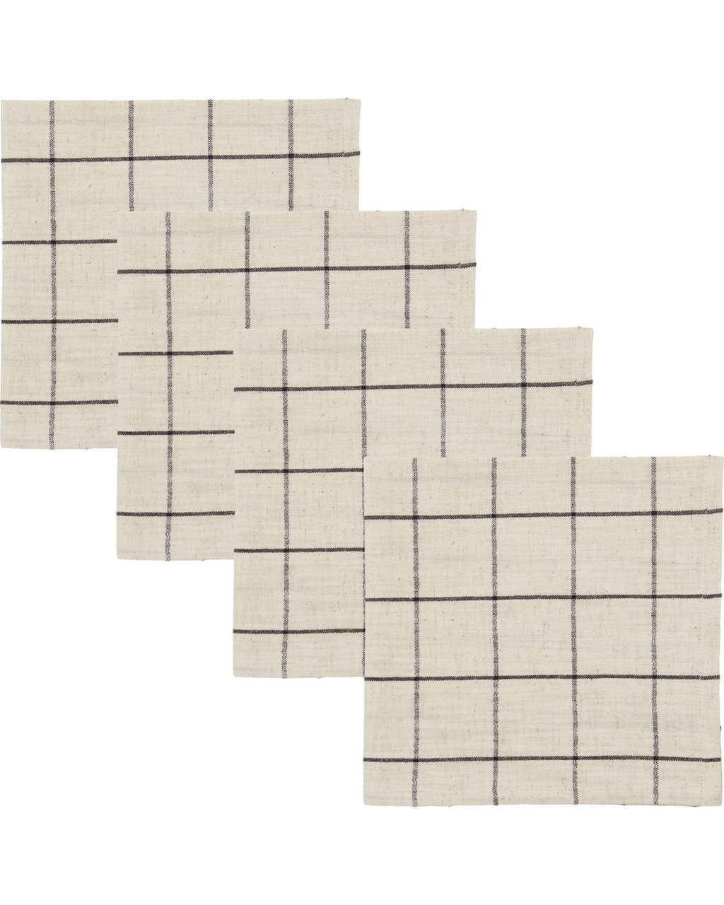 Serviettes de table noir blanc cassé (set 4x)