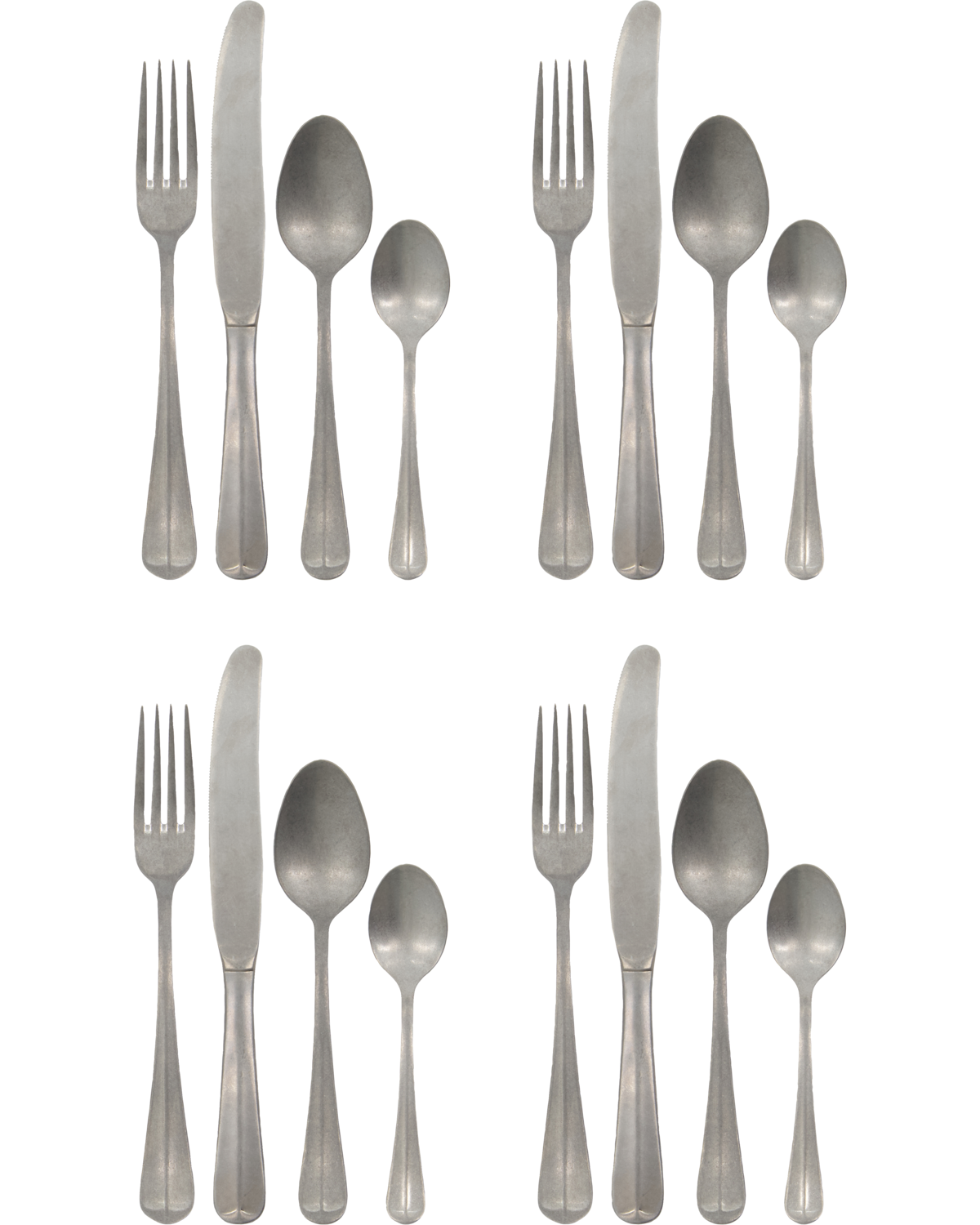 Assortiment de couverts argentés brossé