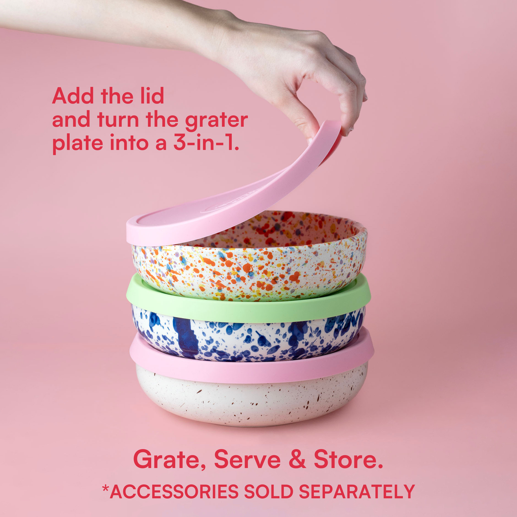 Grande assiette à râper en céramique noire – Inclut une cuillère cadeau / GALAXY: SANS EMBALLAGE